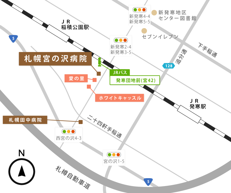 札幌宮の沢病院の周辺地図